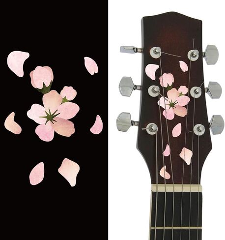 Pligreat 2 PCS ملصقات ديكور الغيتار الغيتار الغيتار لاصقة ديي ديي جيتار ديكور زهور الكرز الوردي قابلة in Kuwait