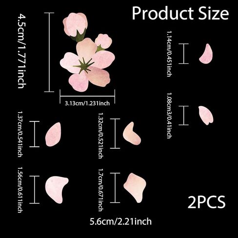 Pligreat 2 PCS ملصقات ديكور الغيتار الغيتار الغيتار لاصقة ديي ديي جيتار ديكور زهور الكرز الوردي قابلة in Kuwait