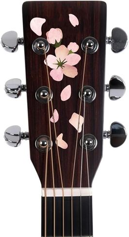 Pligreat 2 PCS ملصقات ديكور الغيتار الغيتار الغيتار لاصقة ديي ديي جيتار ديكور زهور الكرز الوردي قابلة in Kuwait