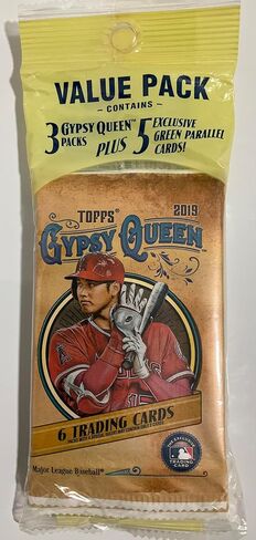 2019 Topps Gypsy Queen Baseball Value Pack - 3 حزم + 5 بطاقات متوازية خضراء - 6 بطاقات لكل حزمة - إجمالي 23 بطاقة in Saudi Arabia