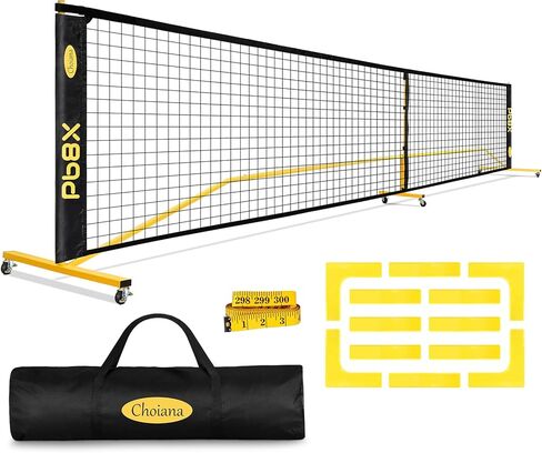 Pickleball Net with Wheels, Pickle Ball Net Portable Outdoor with 22ft Regulation Size Net, Court Markers, Durable Frame PE Knited Pickleball Practice Net System for Backyard Driveway in Saudi Arabia