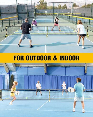 Pickleball Net with Wheels, Pickle Ball Net Portable Outdoor with 22ft Regulation Size Net, Court Markers, Durable Frame PE Knited Pickleball Practice Net System for Backyard Driveway in Saudi Arabia