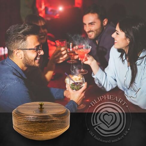 مجموعة أدوات تدخين الكوكتيل، صندوق خشبي، شعلة و4 نكهات من رقائق الخشب، بوربون - مجموعة أدوات تدخين الويسكي، مجموعة أدوات تدخين المشروبات على الطراز القديم، هدية الويسكي للرجل، الأب، هدية بار المنزل (بدون البيوتان) in Kuwait