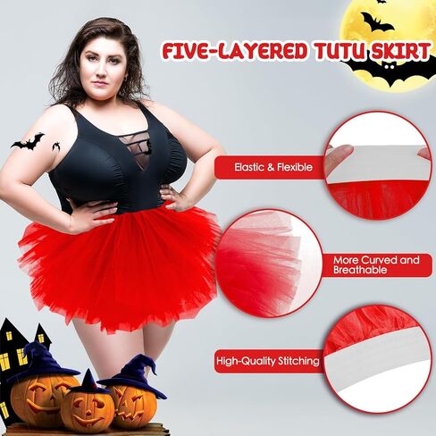 5 Layers Plus Size Tutu Skirts for Women Extra Large Tulle Skirt 80s Adult Tutu Skirts Tutus Halloween Costumes in Saudi Arabia