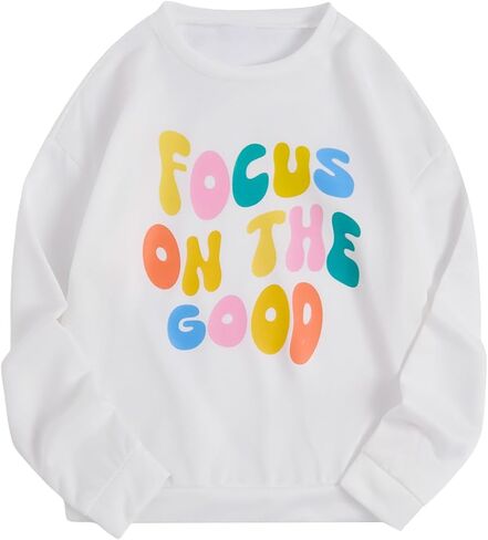 Girl's Cartoon Grapher Shirtshirt Long Sleeve Crewneck Pullover Tops Cute Fall Topits in Saudi Arabia