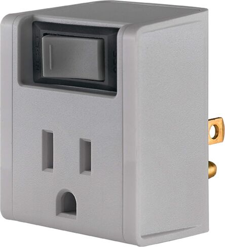 Philips Grounded Outlet Extender, On/Off Power Switch with Integrated Circuit Breaker, 3 Prong, Easy to Install, For Indoor Lights and Small Appliances, Space Saving Design, 1 Pack, Gray, SPP1129GR/37 in Saudi Arabia