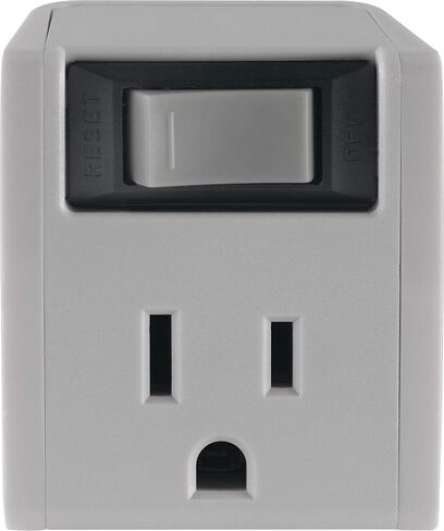 Philips Grounded Outlet Extender, On/Off Power Switch with Integrated Circuit Breaker, 3 Prong, Easy to Install, For Indoor Lights and Small Appliances, Space Saving Design, 1 Pack, Gray, SPP1129GR/37 in Saudi Arabia
