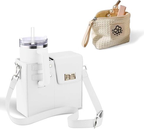 Outdoor Portable Crossbody Water Bottle Storage Bag, Adjustable Water Bottle Holder Suitable for Most Cups (Black) in Kuwait