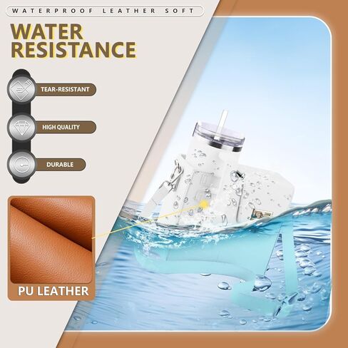 Outdoor Portable Crossbody Water Bottle Storage Bag, Adjustable Water Bottle Holder Suitable for Most Cups (Black) in Kuwait