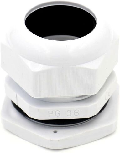 غدد كابل Baomain PG36 أبيض بلاستيك مقاوم للماء IP67 حزمة 2 in Saudi Arabia