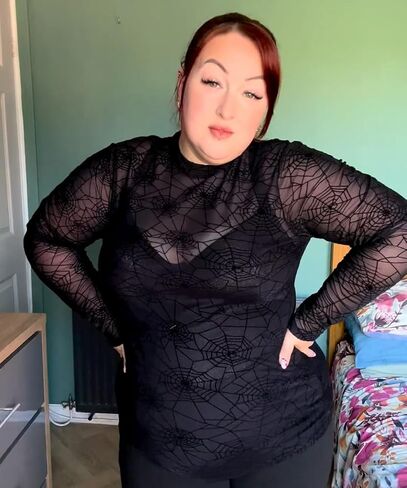 RITERA Plus Size Sheer Mesh Tops for Women Long Sleeve Sexy Glitter Shirts See Though Mock Neck Party Club XL-5XL in Kuwait