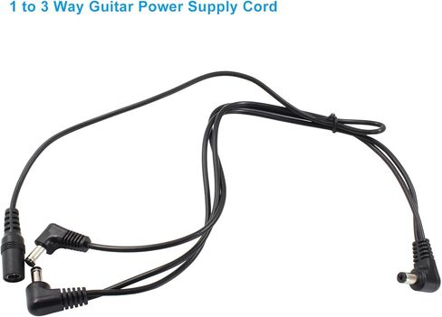 Piutouyar من 1 إلى 3 طريق كابل دواسة تأثير الجيتار ، دواسة الغيتار الأسود Daisy سلسلة كابل كابل سلك مزود برأس المنحنى لتوصيل محول DC 9V in Kuwait