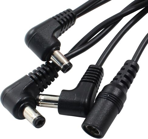 Piutouyar من 1 إلى 3 طريق كابل دواسة تأثير الجيتار ، دواسة الغيتار الأسود Daisy سلسلة كابل كابل سلك مزود برأس المنحنى لتوصيل محول DC 9V in Kuwait