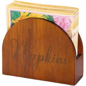 Napkin Holder for Table, Acacia Wooden Napkin Holders for Kitchen, Rustic Farmhouse Napkin Holder for Dining Room Table Decor, Napkin Dispenser for Cocktail or Luncheon Napkins