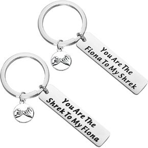 FAADBUK Green Monster Set Keychain Green Monster Fans Inspired Gift You're The Green Monster To My Fiona Jewelry for Best Friend Couple (Sh & Fiona K-S)