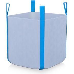 2 Pack FIBC Bulk Bag, 1.5 Ton Bag, 35"L x 35"W x 43"H, 3300lbs SWL, Open Top Flat Bottom, Heavy Duty Woven Polypropylene Bulk Bag Trash Bags for Construction