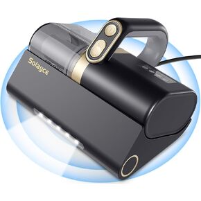 Bed Vacuum Cleaner with UV-C Light, 16Kpa Suction 500W Powerful Double-Cup Handheld Vacuums, Mattress Vacuum Cleaner with Dust Sensor, Ultrasonic & Heating Tech, HEPA Filter, BV100, Corded