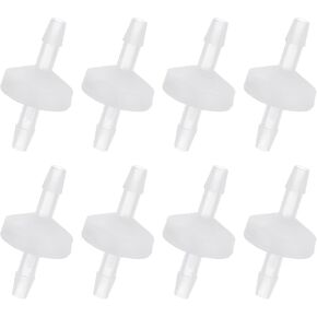 PATIKIL 5/32" Barb Hose One Way Inline Check Valve, 8 Pcs Plastic Non Return Water Stops Ozone Resistance Valve for Aquarium Garden Fuel Oil Air Gas, Translucent
