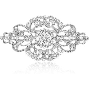 Vintage Wedding Bridal Crystal Art Deco Rhinestone Brooch Pin
