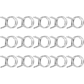 uxcell 15Pcs 19mm/0.75inch Inner Dia Double Wire Spring Hose Clamp, Stainless Steel Adjustable Spring Clips for Hose Fuel Line Silicone Tube Water Pipe Air Pipe