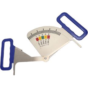 Pwshymi Pig Feeding Ruler, 5 Measuring Intervals Easy Lightweight Stainless Steel Sow Backfat Ruler Caliper Pointer Type with Plastic Handles for Household Use
