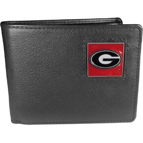 NCAA Siskiyou Sports Mens Georgia Bulldogs Leather Bi-fold Wallet One Size Black