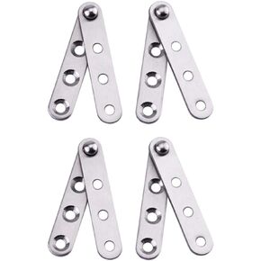 4 Piece Stainless Steel 360 Degree Rotating Concealed Hinges, Door Pivot Hinges Stainless Steel Drawer Window Door Fittings for Door Cabinets Cabinet (Small)