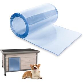Plastic Door Strips 8’ x 7.6", Vinyl Door Strips Curtain 0.08" Thickness, Smooth Plastic Door Curtain for Walk in Cooler Commercial Entry Doors, DIY Dog Cat House Entry Door