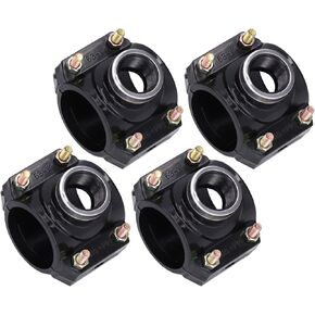 Yosoo Tee Pipe Fittings, Aging Resistant Drain Saddle Clamp Plastic G1 Female Thread for 63mm Diameter Pipes