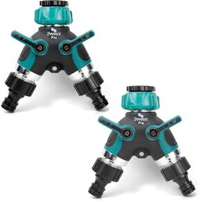 2WAYZ Garden Hose Splitter, Hose y Splitter, Two Way Hose Splitter, Faucet Splitter for Garden Hose, Hose bib, Hose Splitter Two Way Heavy Duty - All Metal, Double Pack