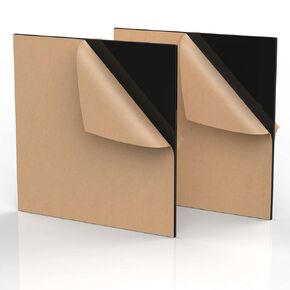 INTELLIMADE, Acrylic Sheet Plexiglass 10" x 10" Rectangle Panel 1/4" (6mm) Thick, Cast Plexi Glass Board with Protective Paper for Signs, DIY Display Projects, Craft and Easy to Cut, 2-Pack, Black