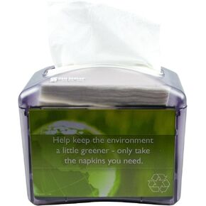 San Jamar Venue® Napkin Dispenser for Restaurant Tabletop, 200-250 Napkins, Mini Interfold, Black