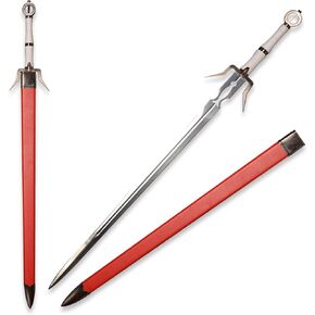 49-inch Daughter of The White Wolf Ciri Metal Sword - Zireael Sword Cospay Game Gear Props Full Metal Western Sword Uncut - Brown/Red