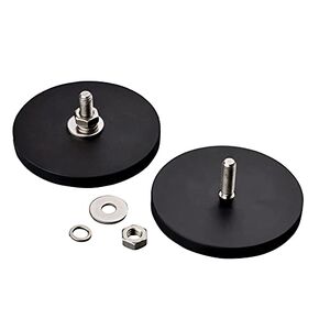 MUTUACTOR 2Pack 105lb Anti-Scratch Neodymium Rubber Coated Magnet for Off-Road Vehicle Lighting,Strong Magnetic Base with M8 Male Thread for Led Working/Signal Lights,Antenna