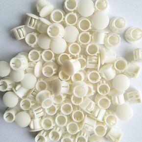 YEJI 25PCS 7/16", 11mm, 0.43in Panel Plugs Hole Plugs (Mounting Hole: 10.8-11.2mm), Plastic Flush Type Hole Plugs, Home Furniture Fastener, Plastic Pipe Choke Plug, White Color
