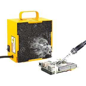 KOTTO Solder Smoke Absorber Remover Fume Extractor Smoke Prevention Absorber DIY Working Fan for Soldering Station (Yellow)