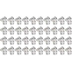 uxcell Nickel-Plated Iron 90 Degree Grease Fitting M10 x 1mm Thread Hydraulic Grease Fitting Accessories, 40Pcs