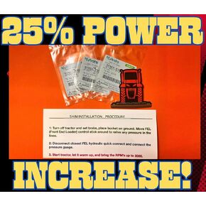 Adjustment Shim Kit Kubota Compatible Boost Hydraulic Pressure JailBreakYourTractor (BX, B Series) +25% Power