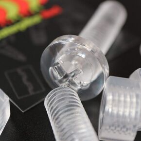 Pack of 30 Transparent Clear Plastic, Pan Head, M8 x 40mm Nuts & Bolts -Acrylic Plastic Screws, (5/16 x 1 37/64 in)