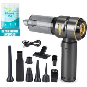 Car Vacuum Cleaner – 4-in-1 Cordless Car Vacuum Cleaner, Air Duster, Air Blower and Pump – 18,000PA High Power Brushless Motor Car Vac – Handheld Portable Vacuum for Car, Home, Office