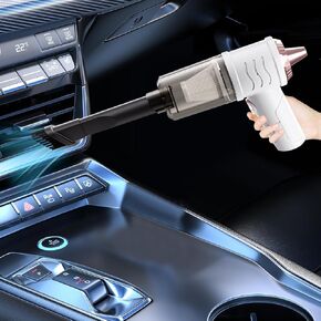 Cordless Handheld Car Vacuum Cleaner-Compact and Lightweight Cleaning Power with Suction & Blowing, Rechargeable Hand Vacuum for Car, Sofa, Keyboard, Easy to Clean for Car/Home/Kitchen,2*Filter(White)