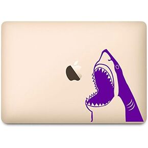 Purple Shark Jumping Out of Water Decal for 12" Laptop