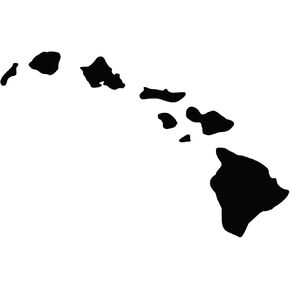Hawaiian Islands Vinyl Decal Sticker Car Window Bumper 6.5-Inches Premium Quality UV Resistant (Black, 7.5-Inches)