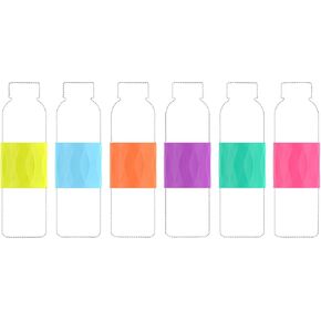 Zukro Silicone Sleeve for Slim 16 oz Juice Bottles 6 Pack, Fit for Epica, Brieftons, Luxfuel & Sursip 18 oz Glass Juicing Water Bottle (Diameter 2.45 In), Better Grip & Protection, 6 Pack