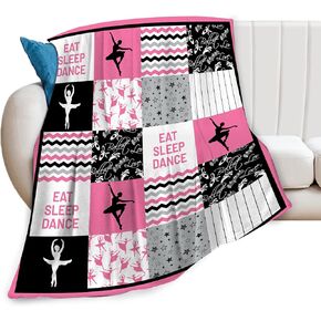 Dance Blanket Ballet Throw Blanket Cozy Fleece Flannel Plush Bedding Dancer Gifts for Girls Women Teacher Team for Couch Sofa Bed Decor 40"X50"
