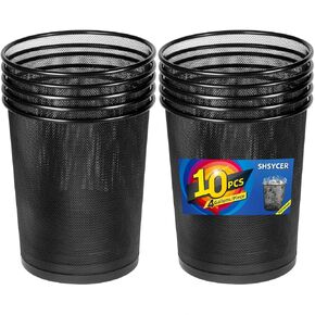 Silver Mesh Trash Cans 4 Gallon, 10Pack, Metal Wire Wastebaskets, Waste Basket Trash Can, Silver Mesh Trash Can for Office, Recycling Garbage Container Bin for Office, Home, Bedroom