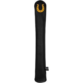 PU Leather Alignment Stick Headcover Golf Club Head Covers(Black,Luckly Horseshoe)