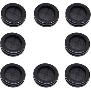 ECUDIS 1-3/16" ID 1-1/2" Drill Hole Rubber Grommets Firewall Hole Plugs Wire Protection(Round, 8 Pcs)