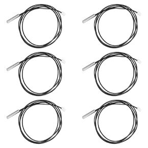 6pcs Temperature Sensor Probe, 39.37 Inch 10K Thermistor Temperature Sensor 3950 NTC Temperature Transmitter Extension Cable Temp Sensor Device for Refrigerator Air Conditioner Thermostat