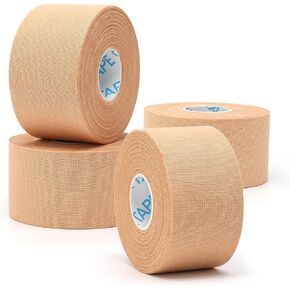 OK TAPE 4 Rolls Athletic Tape, Sports Tape, Very Strong Easy Tear Wrist Ankle Tape, No Sticky Residue | Athletes, Medical, Athletic Trainers- 1.5inch x 15yards (Blue)